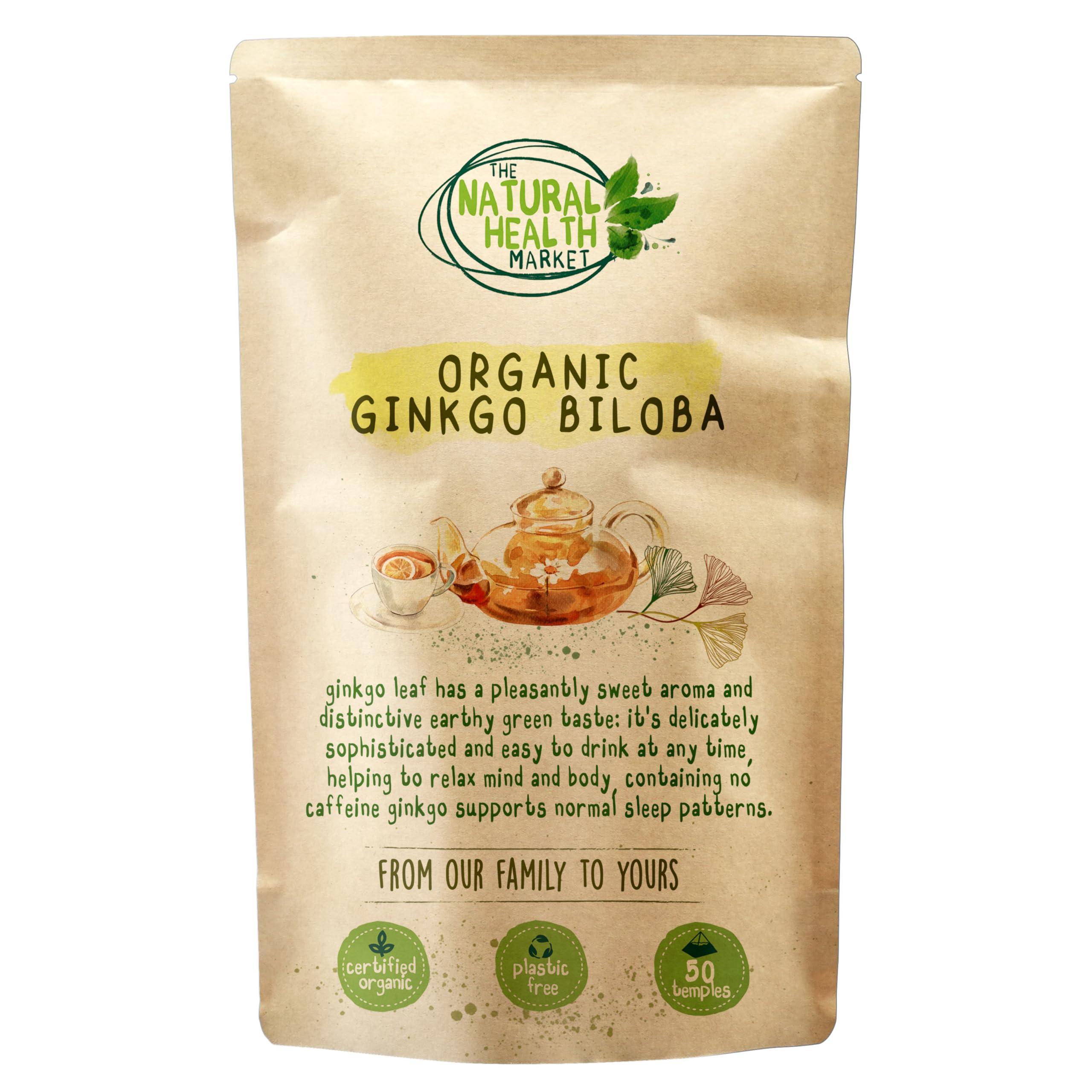 Organic Ginger Tea Bags – Strong Pure Ginger Root Herbal Tea – Plastic-Free & Caffeine-Free – Soil Association Organic – 50 Compostable Tea Bags – The Natural Health Market — view 47