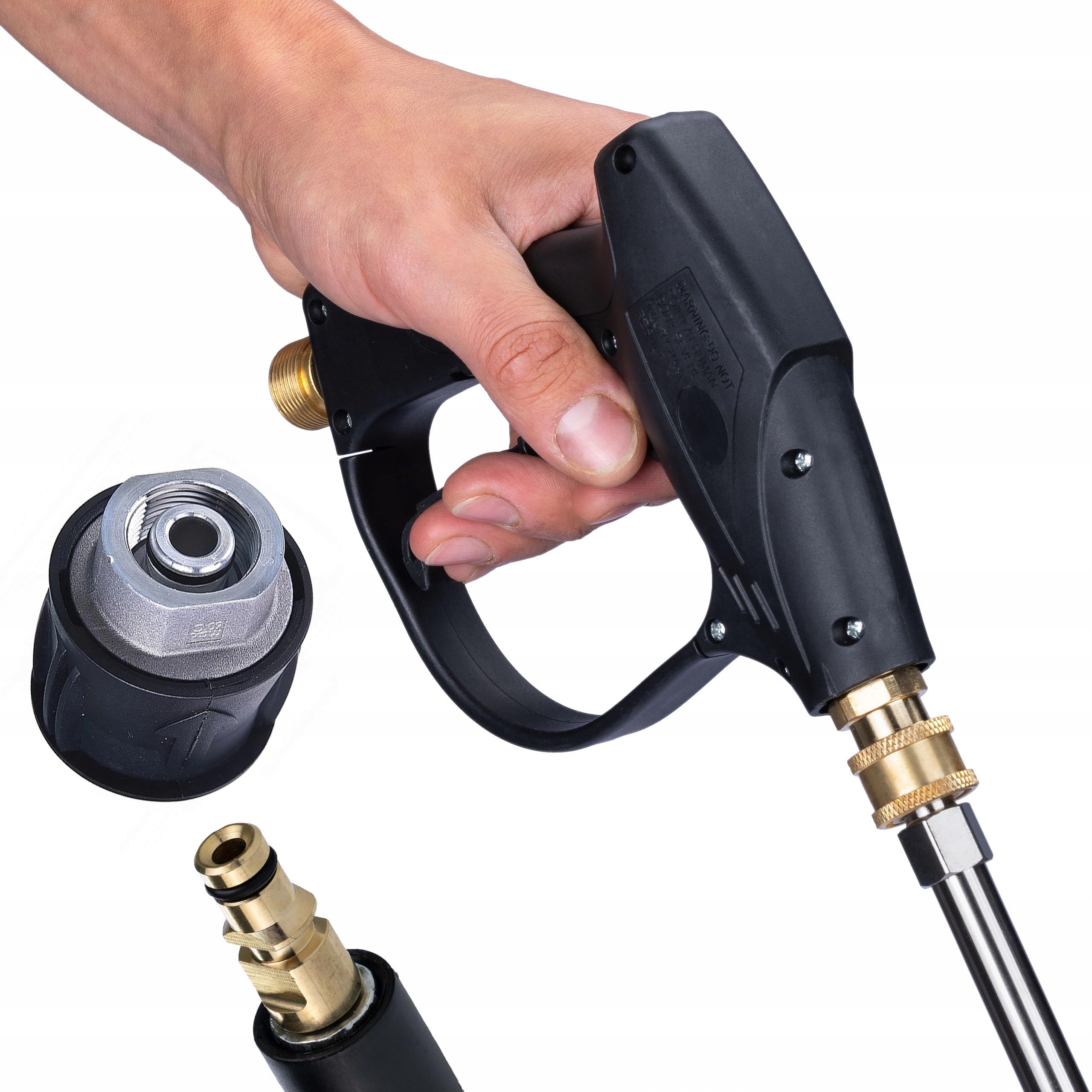 Zestaw lancy wysokociśnieniowej AutoClean ProLine – lanca do mycia podłoża z 4 dyszami na kółkach, pistolet wysokociśnieniowy 300 bar M22 x 1,5, adapter Click Connect, część zamienna do myjki