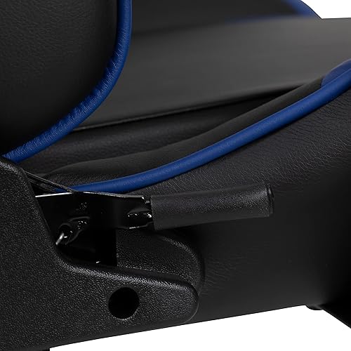 Miniatura 6 de Flash Furniture X20 - Silla giratoria de policarbonato ergonómica y ajustable con respaldo completamente reclinable en LeatherSoft azul; para