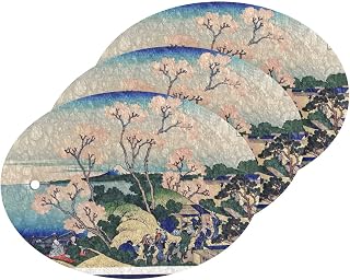 MAOBLYR Quick Absorption Household Cleaning Sponge,Double-Sided Reusable3.54x2.56In,Kitchen Tableware Multi-Purpose Cleaning 3 Sets-Japanese Landscape Painting Anime