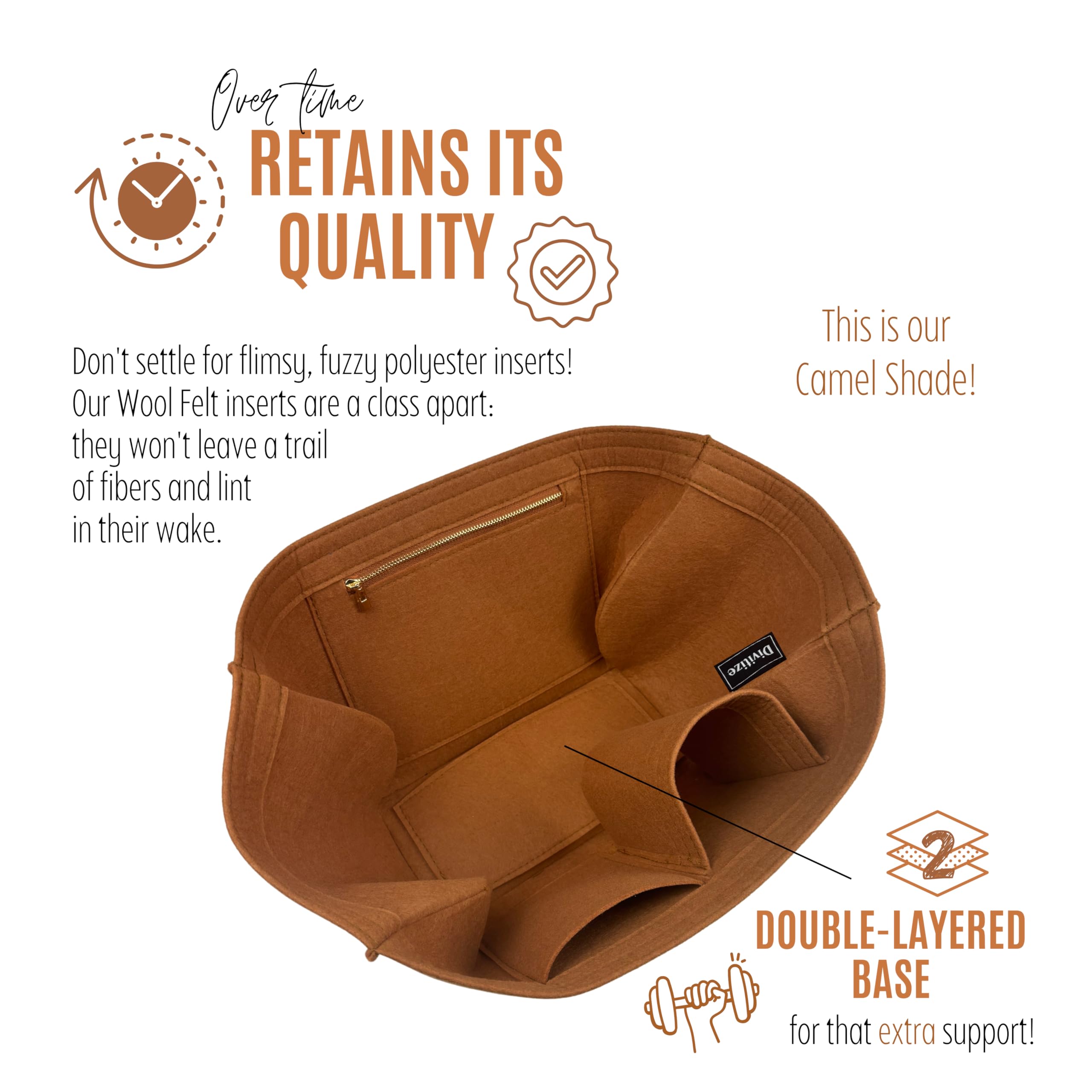 Divitize Premium Organizer kompatybilny z Cyme Mini/Large - w ręcznie robionym filcu, całkowite pokrycie, wzmocniona podstawa, wykonanie na zamówienie, 24+ kolorów (Sienna, dla Mini Cym*)