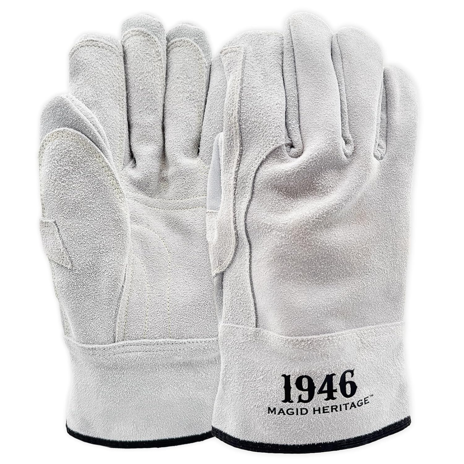 MAGID 1946 Heritage Split Cowhide Para-Aramid Stitched High Heat Leather Gloves, 7/Small, 72 Pairs, T1756