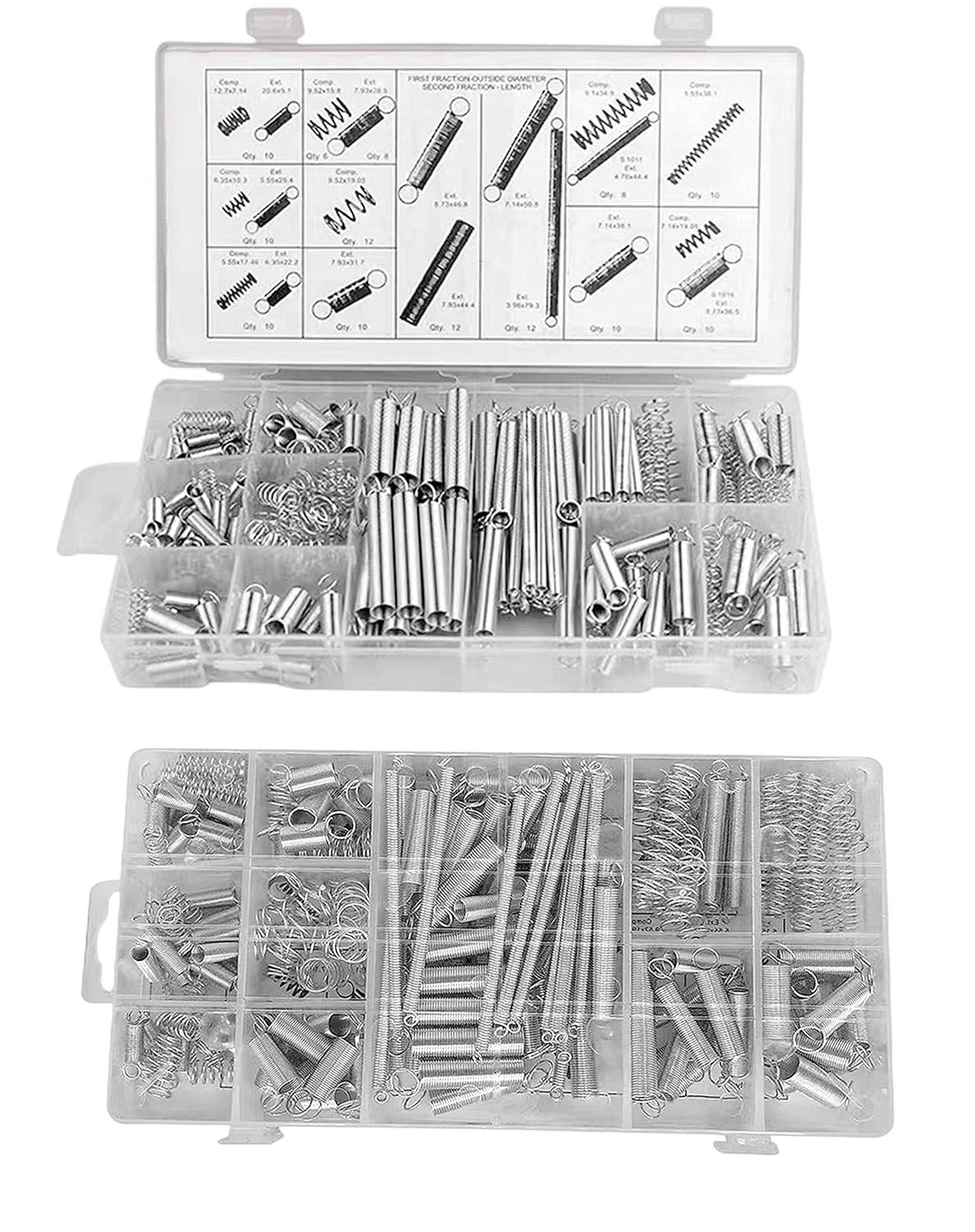 1/2 Sets Spring Assortment kit, 200pcs Heavy Steel Wire-Metal Extension Spring Replacement Kit (2)
