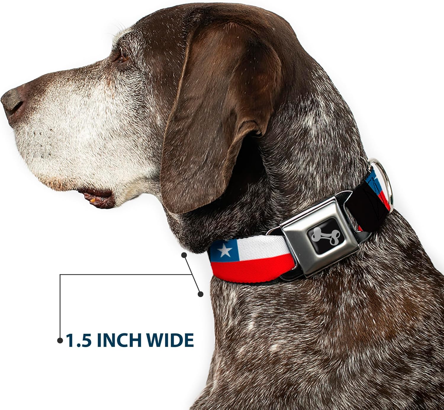 Buckle-Down Chile Flags Dog Collar Bone, Large/15-26"
