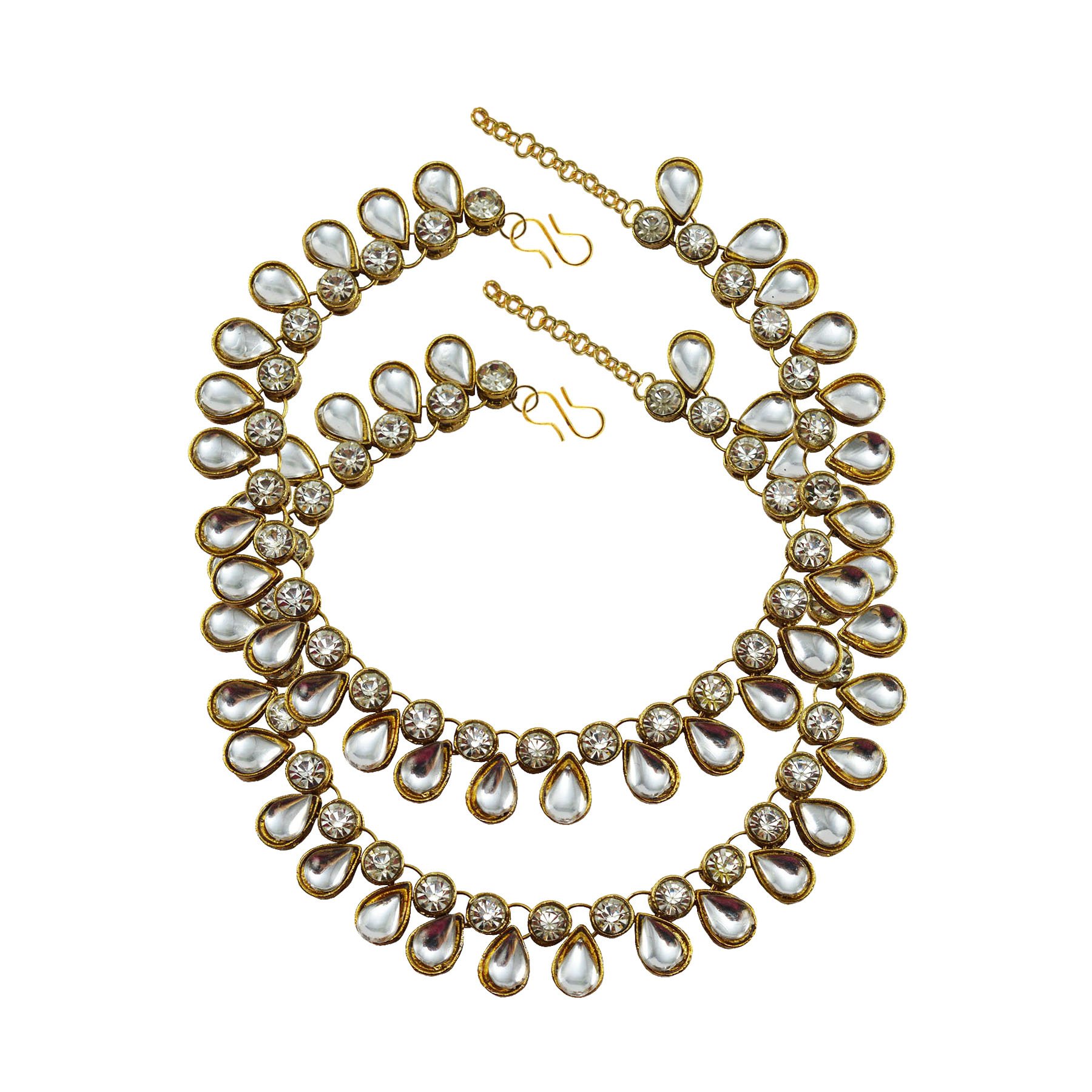 Women's Regular Fit en Stone Stud- Platted Brass Anklet (Multicolor) (ank268)-image-41