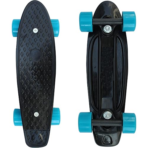 SK8MEMO 17x5 Inch Mini Skateboard with Top Design, Mini Cruiser Skateboard for Beginners with ABEC-7 Bearing and Soft PU Wheels …