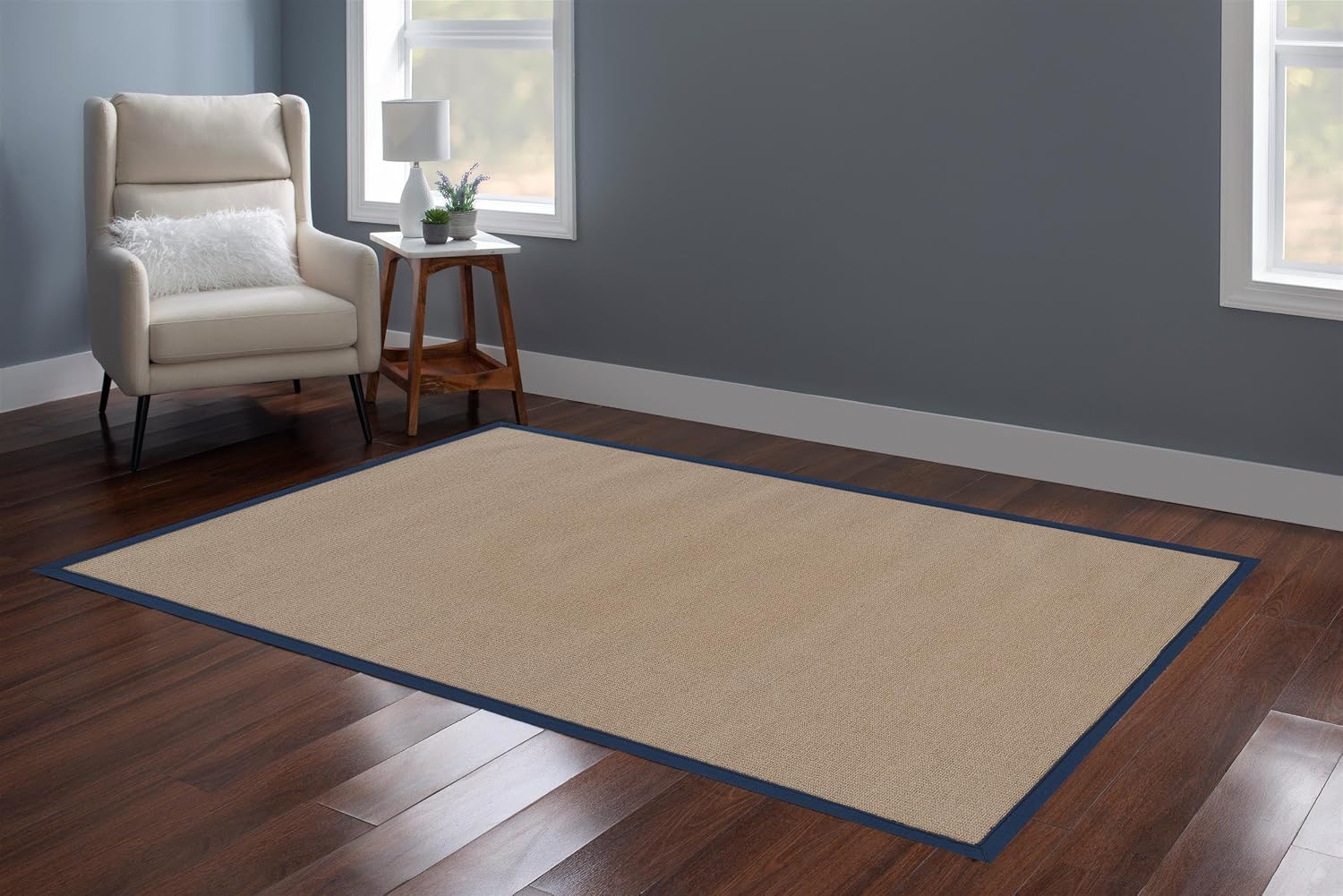 Linon Collection Athena Brown & Blue, 5 x 8, Blue