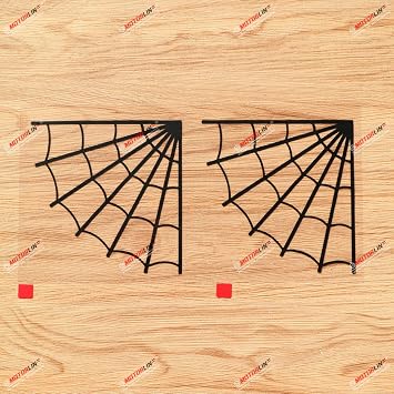 Corner Spider Web Cobweb Decal Sticker Vinyl - 2 Pack Black, 4 Inches - No Background for Car Boat Laptop