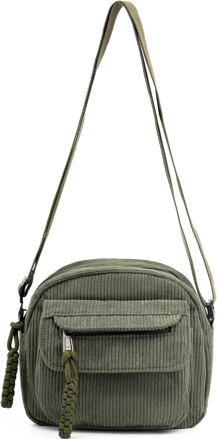 REDSINDA Small Cute Corduroy Crossbody Bag Mini Shoulder Bag Handbags Purse with Zipper Pocket