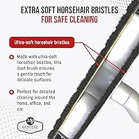Vista 3 de MP Maresh Products - Juego de cepillo para aspiradora Soft Touch Deluxe, cerdas de pelo de caballo para limpieza de madera dura y paredes, se ajusta