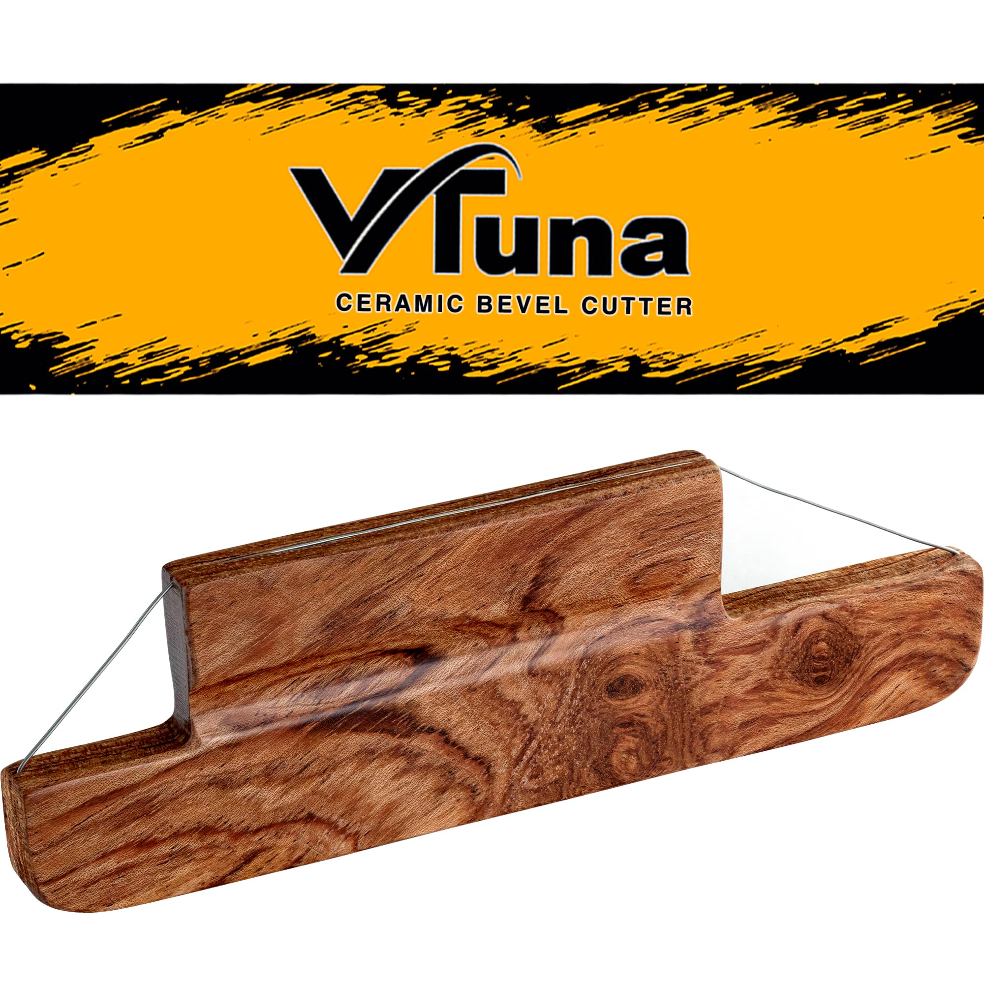 Cortador de bisel de arcilla VTUNA, herramienta de corte angular para cerámica, mango de madera, alambre de acero para proyectos de construcción de losas.