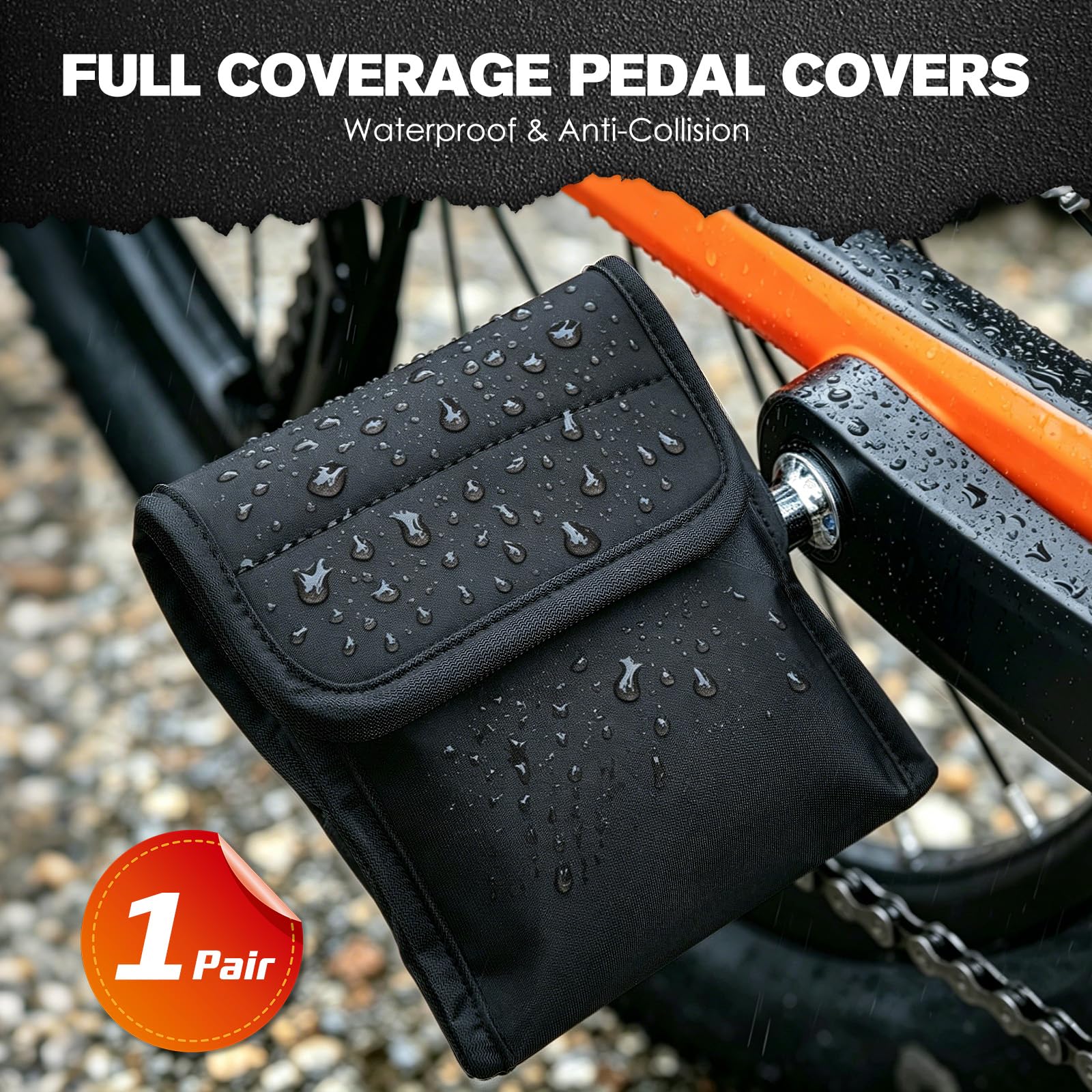 Telo Bicicletta da Esterno 5 Pezzi, Custodia per Motore Centrale e Batteria Ebike, Copertura per Manubrio, 2 Coperture per Pedali , Protezione da Pioggia e Polvere, Tessuto Nylon Neoprene Poliestere