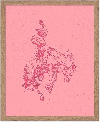 Miniatura 60 de Poster Master Póster de Rodeo marrón – Estampado retro de vaquero sobre caballo – Arte de vaquero – Arte occidental – Arte del salvaje oeste –