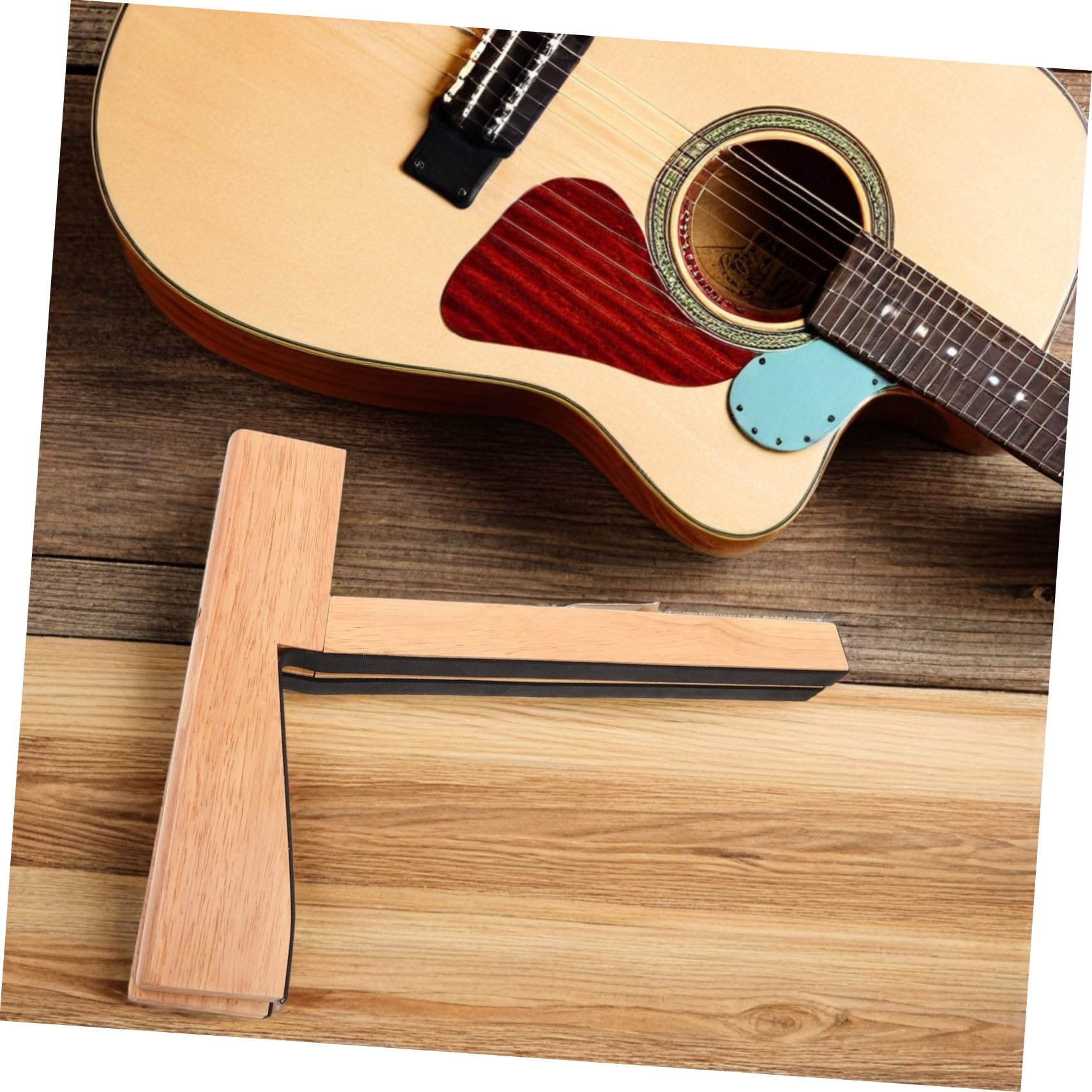 Toddmomy Przenośny Stojak Gitarę Elektryczną z Drewna Składany i Stojak Podłogowy Do Domu Studia Scenę Oraz Podróże Zapewniający Stabilne Wsparcie i Ochronę Instrumentu