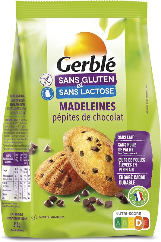 Gerblé Madeleines Pépites Chocolat sans gluten · Gerblé