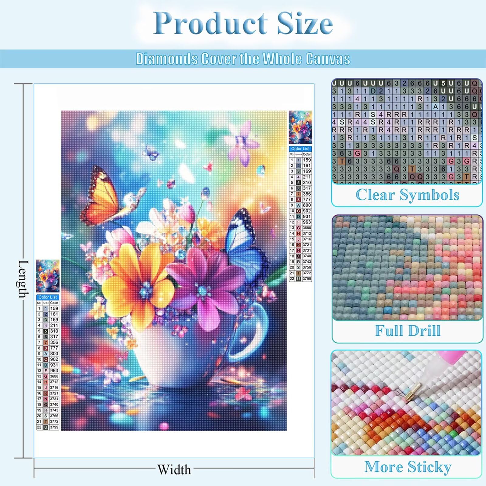 Kompletny zestaw do malowania diamentowego dla dorosłych, 5D diamentowa sztuka kryształowa sztuka, 60 x 90 cm DIY kryształowa mozaika z kryształem górskim na płótnie do dekoracji domu i relaksu, kwiat