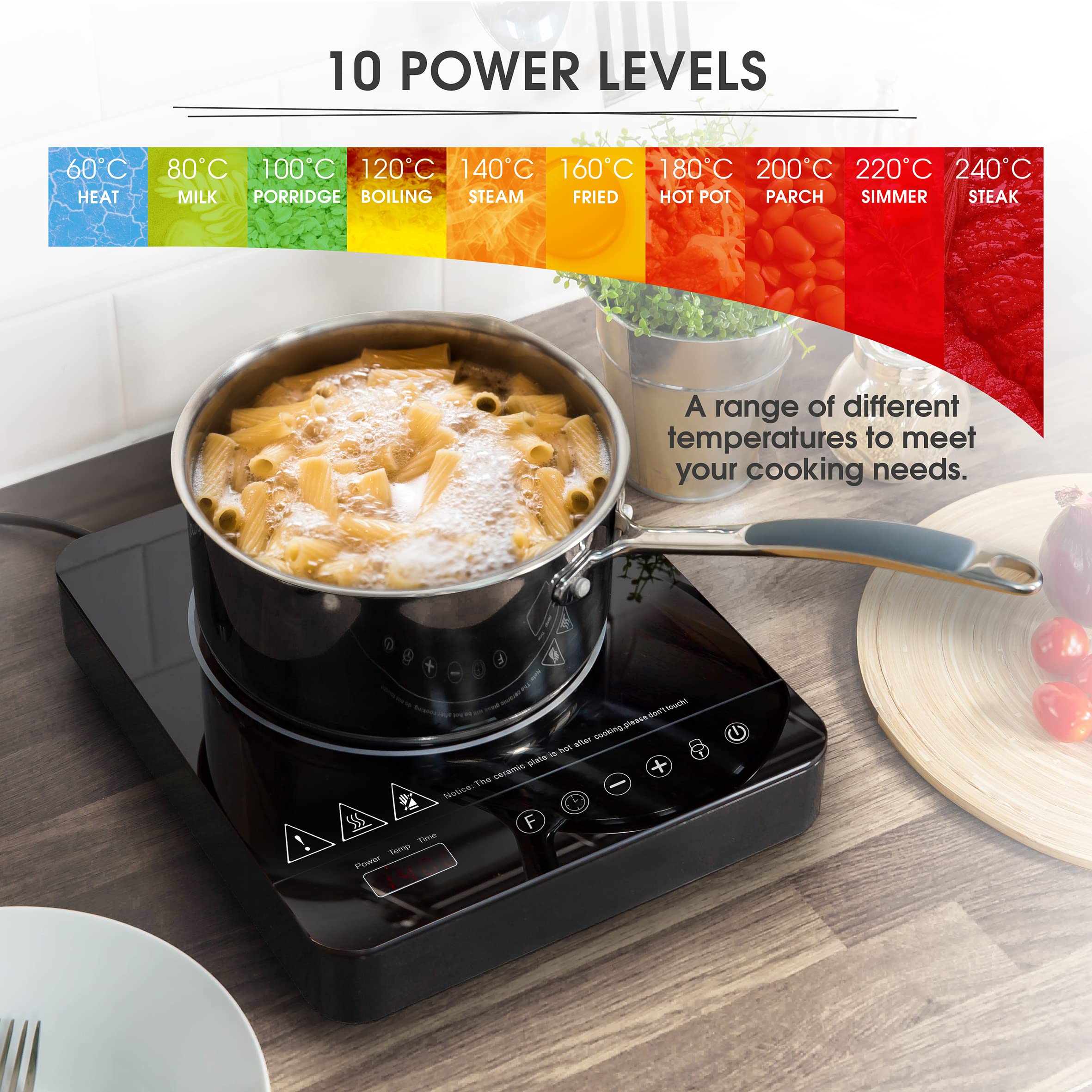 Buy Abode AINDH1001 Portable Single Induction Hob, Induction Cooker