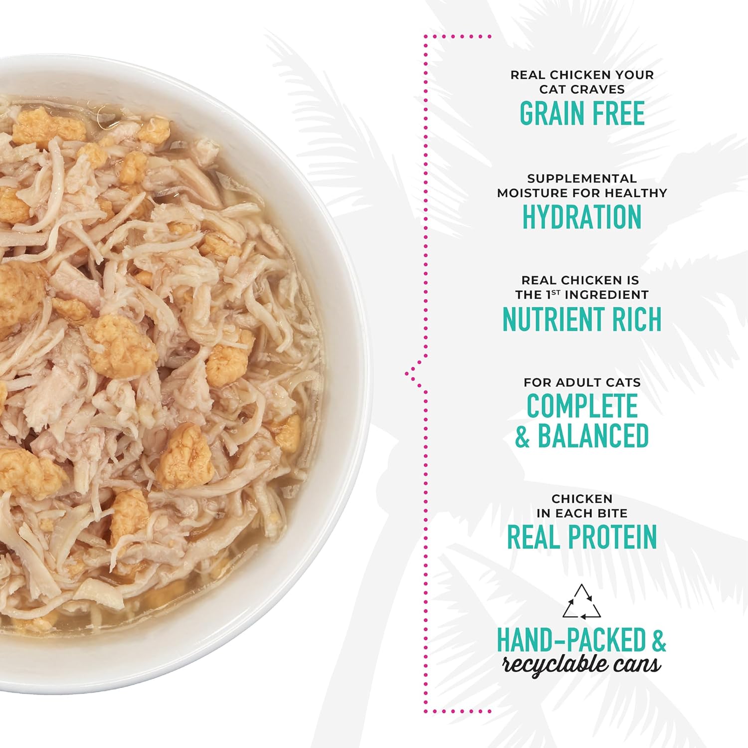 Tiki Cat Luau Shredded Meat, Chicken and Egg Recipe in Chicken Broth, Grain-Free Balanced Nutrition Wet Canned Cat Food, for All Life Stages, 6 oz. Cans (Pack of 8)