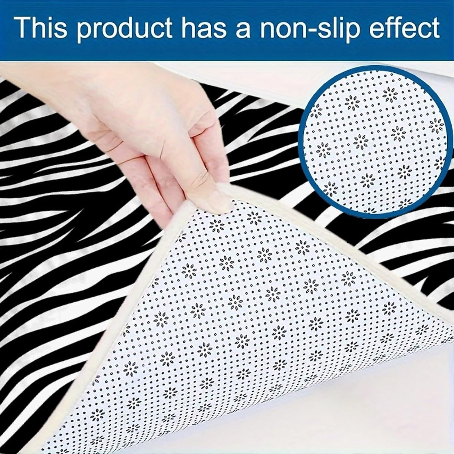 Zebra Print Kitchen Mats for Floor 3 Pcs Kitchen Rugs