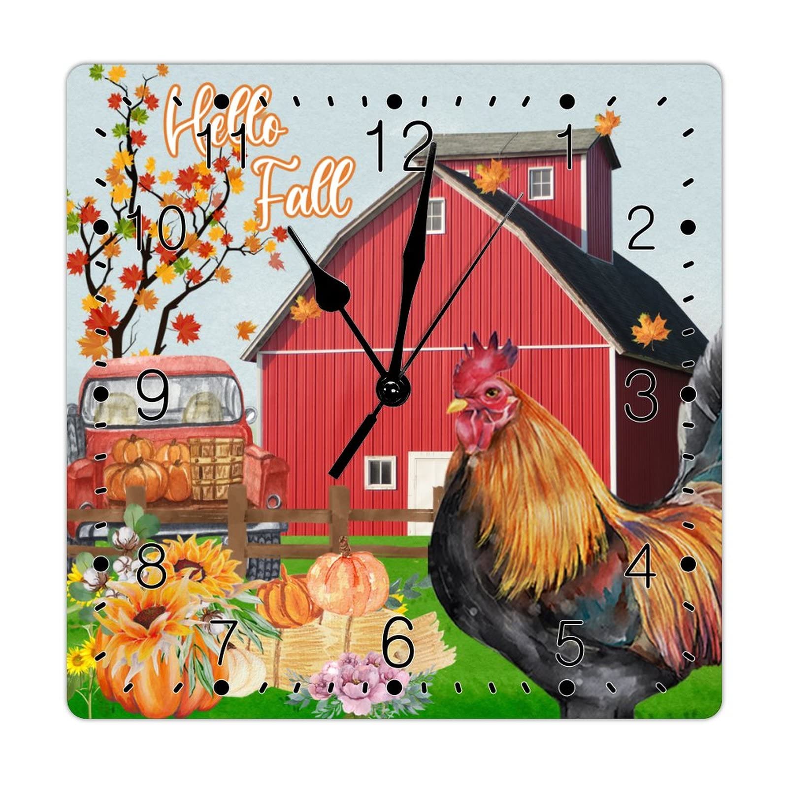 Horloge murale rustique bois de grange silencieuse sans tic-tac