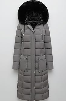 Women Water Resistant Long Winter Coat Thickened Down Alternative Jacket Warm Puffer Jacket Parka