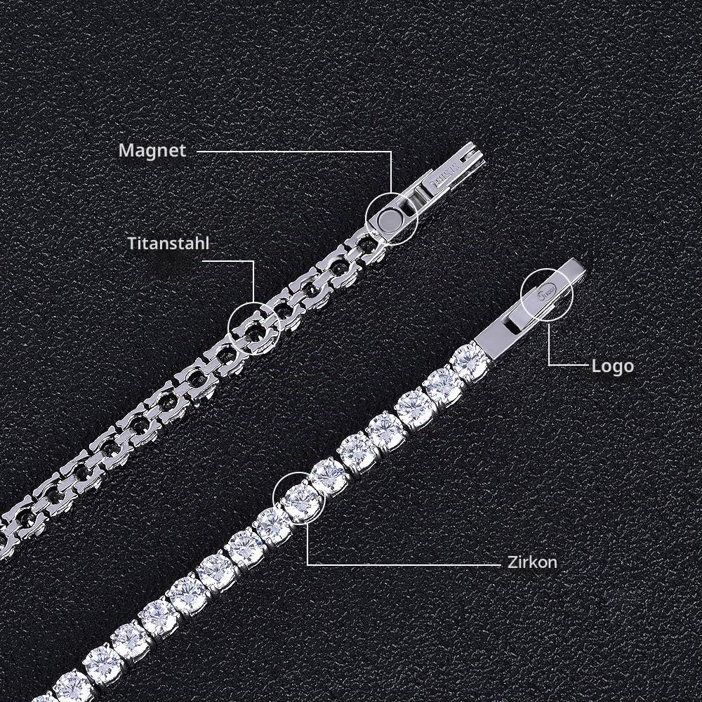 JEROOT Magnetarmband,Damen Magnetische Armbänder für Arthritis Verschluss Edelstahl Armband Magnet Damen Gesundheit Magnetarmband Energetix（3500Gauss）