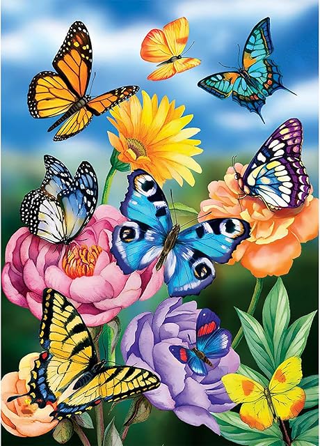 5D Diamond Painting Kits for Adults Kids, Full Drill Round Number Crystal Rhinestone Art Craft DIY Painting Kits for Parents Children Interaction, Home Wall Decor (Butterfly 30x40cm)