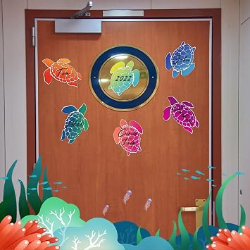 LEIFIDE 6 Pcs Cruise Door Decorations Magnetic Turtle Magnets for Cruise Ship Door Anniversary Sea Turtle Car Magnets Sticker Decorations Funny Fridge Decor