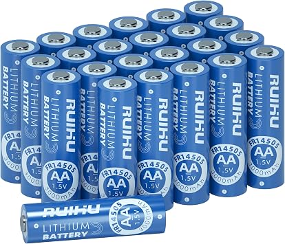 AA Batteries 24 Pack Lithium Iron Double A Batteries 1.5V 3000mAh Longer Lasting AA Lithium Batteries for Blink Camera, Blink Battery Replacement Non-Rechargeable Lithium AA-24 Count