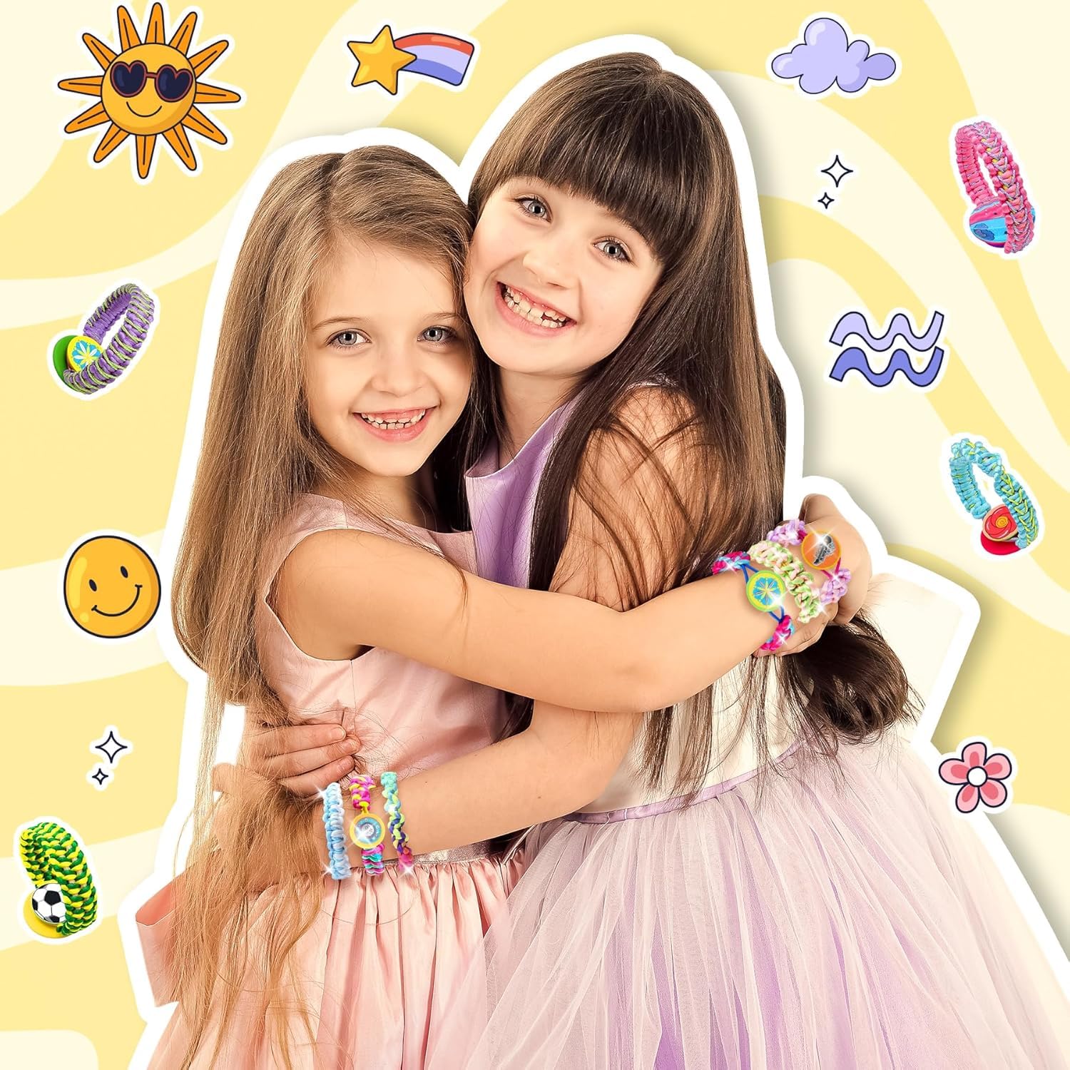 Felly Kit Braccialetti dell'Amicizia Fai-Da-Te per Bambina dai 6 ai 12 Anni, Arti e Mestieri Bracciali Creativi, Kit Creazione di Gioielli, Regalo di Compleanno Natale per Ragazza 8 9 10 11 12 Anni