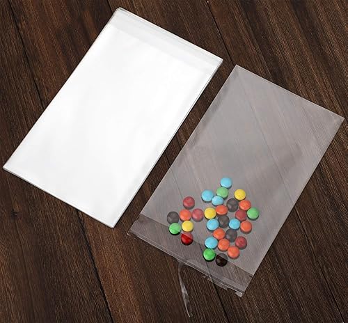 Miniatura 4 de 100 bolsas de celofán transparentes de 6 x 9 pulgadas, bolsas de polietileno resellables de 2.8 mils para galletas, dulces, regalos de panadería,
