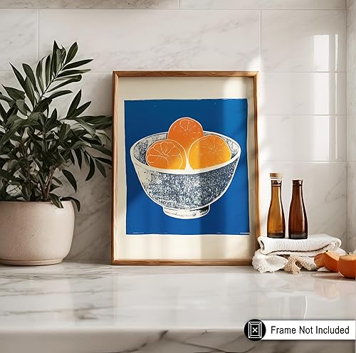 Miniatura 4 de Poster Master Póster de naranjas en un tazón, impresión naranja retro, arte de frutas, arte de comida y bebida, arte bohemio elegante, arte cítrico,