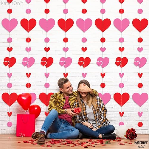 Miniatura 7 de KatchOn, Guirnalda de fieltro para el día de San Valentín, paquete de 30, sin bricolaje, guirnalda rosa y roja para el día de San Valentín, paquete