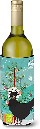 Caroline's Treasures BB9201LITERK Polonia Polonia Polonia Botella de Vino de Navidad Hugger, Verde Azulado Botella Enfriador Funda Abrazador Lavable