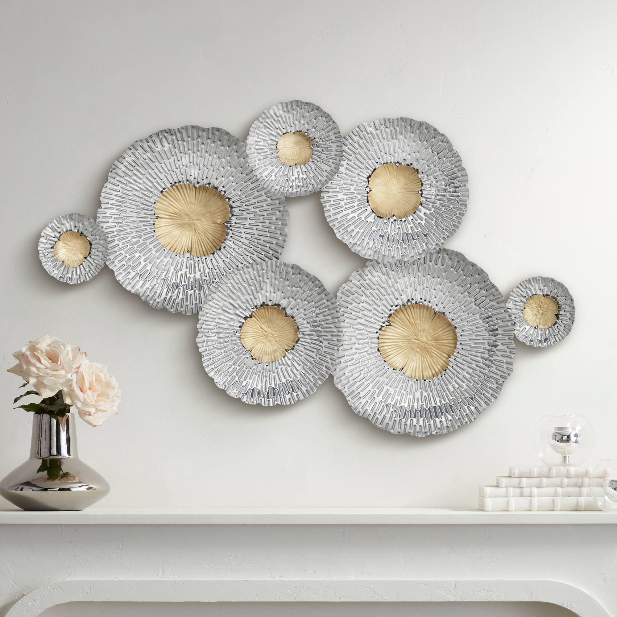 Amazon.com: Dahlia Studios Silver and Gold Fan 39
