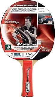 Donic-Schildkroet Donic-SchildkrÃ¶t Waldner 600 Table Tennis Bat, PLS Handle, 1.8 mm Sponge, 2-Star Donic Pad - ITTF, 733862, Black/Red/Brown, Medium