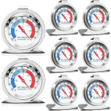 8 Pack Refrigerator Freezer Thermometer Large Dial Fridge Thermometer with Dual-Scale -3030C/-2080F for Freezer Refrigerator Cooler