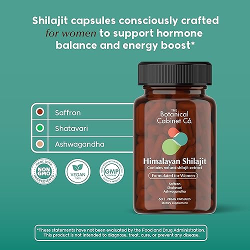 Miniatura 2 de Shilajit for Women  Energy and Hormonal Balance*  Saffron, Shatavari, Ashwagandha  Natural Extracts, Lab Tested, Non-GMO, Vegan Capsules  30 Day