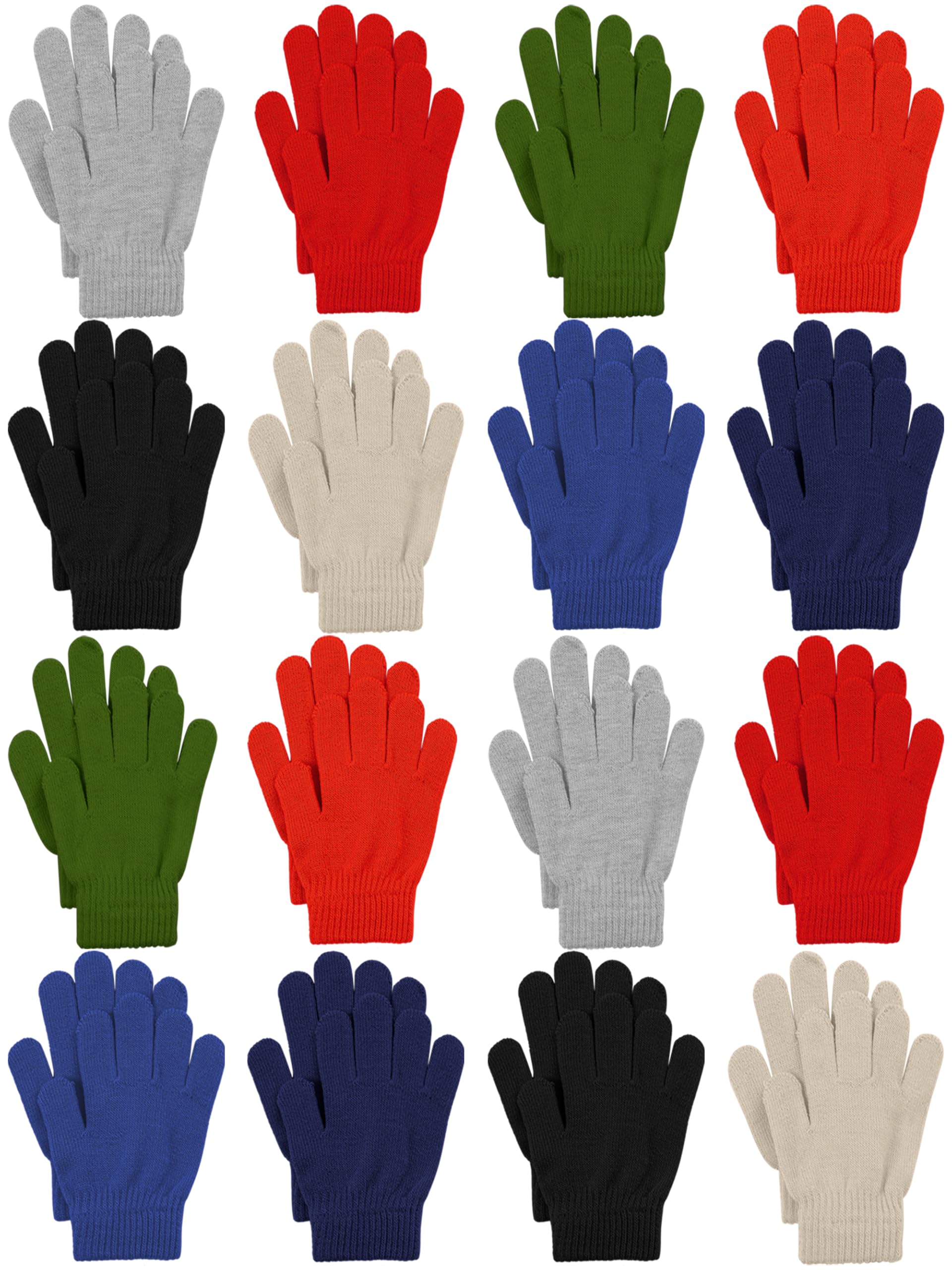 16 Pairs Adult Winter Knitted Magic Gloves