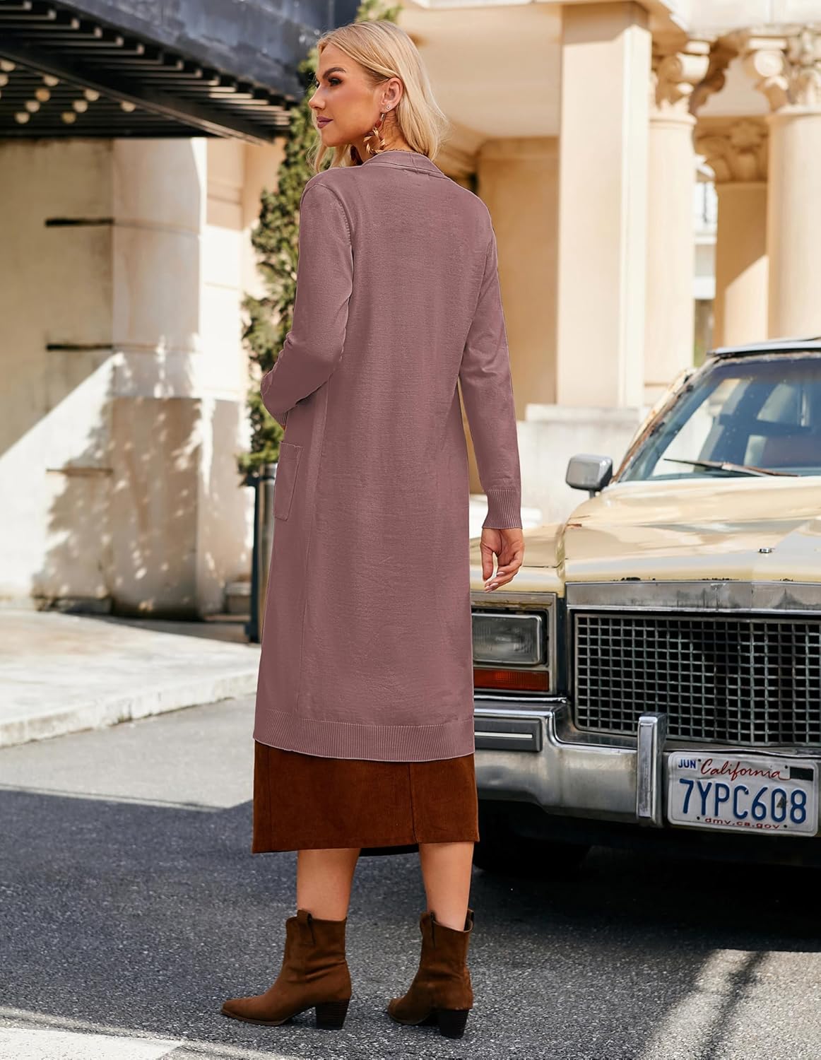 GRACE KARIN Women's 2026 Trendy Long Cardigans Sweater Lightweight Open Front Long Sleeve Maxi Duster Coats with Pockets - Image 6