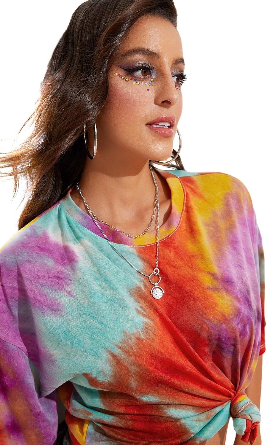 Milumia Women Tie Dye T Shirts Casual Loose Fit Tee Short Sleeves Tops at  Women’s Clothing store