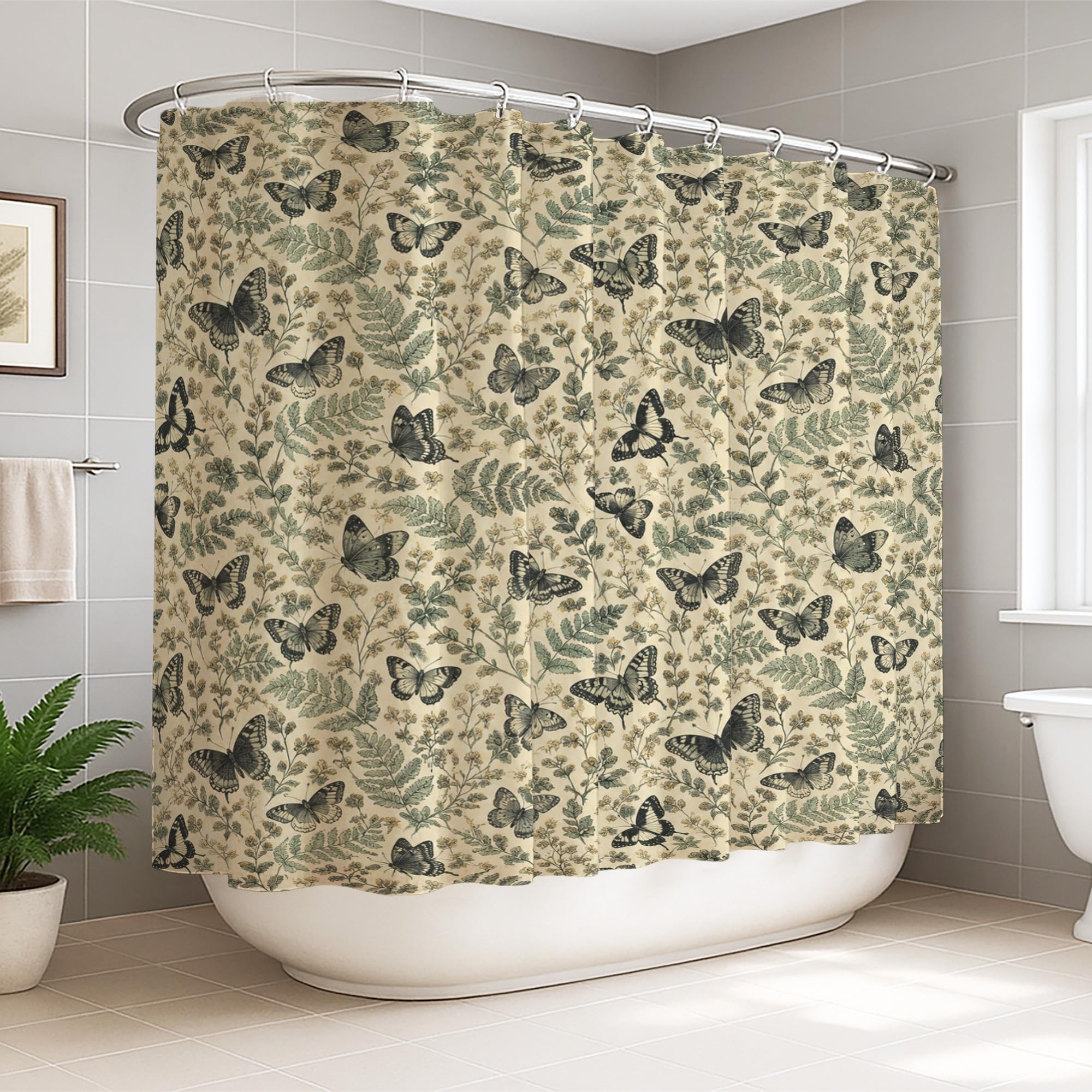 Rideau de douche grand format pour baignoire d'appartement chic