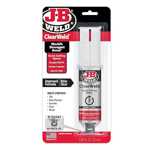J-B Weld 50112 ClearWeld - Juego de jeringa epoxi (5 minutos, transparente, 0.8onzas)