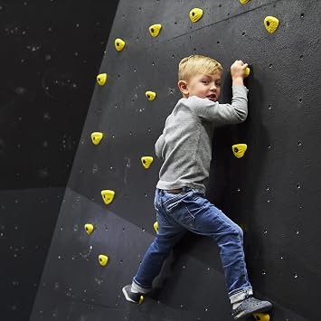 Escape Climbing Kids' 21-Hold Rock Climbing Starter Pack Great for Home or Gym Rock Climbing Walls, Bright Colors (All Gray)