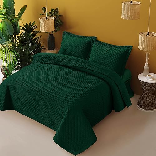 Miniatura 7 de Tribeca Living Brisbane - Juego de ropa de cama extragrande tamaño King, colcha acolchada de 3 piezas con fundas de almohada a juego, súper suave,