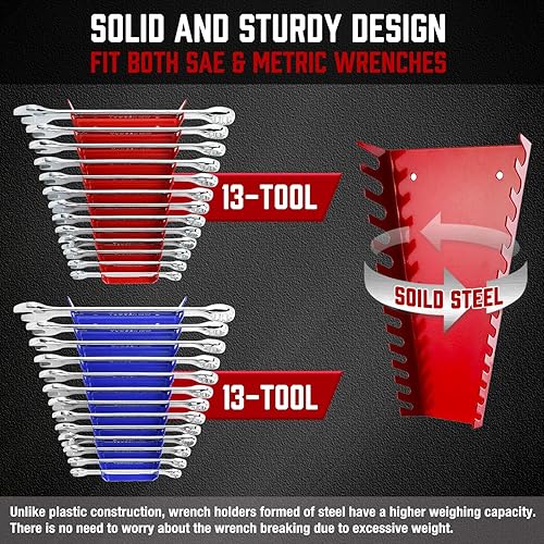 Miniatura 3 de ALOANES Organizador de llaves metálicas de 78 ranuras, bandeja organizadora de llaves resistente para caja de herramientas, ajuste profesional,