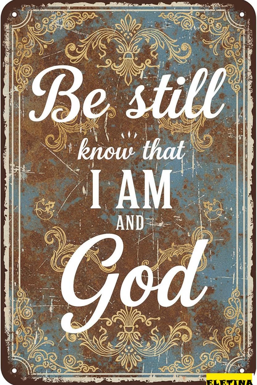 Be Still And Know That I Am God Easter Bible Themed Rustic Vintage Porch Sign Laundry Room Living Room 8x12in