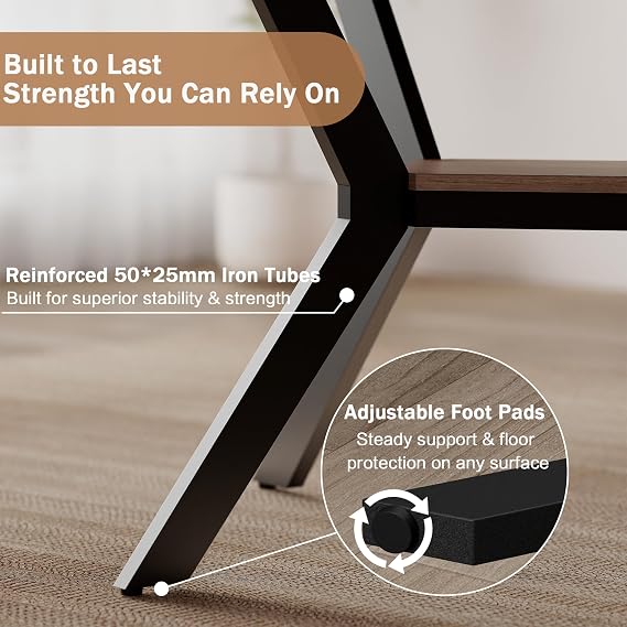 MECHYIN 55-71 Extendable Dining Table for 4-8 with Built-in Flip Leaf