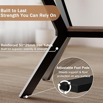 MECHYIN 55-71 Extendable Dining Table for 4-8 with Built-in Flip Leaf