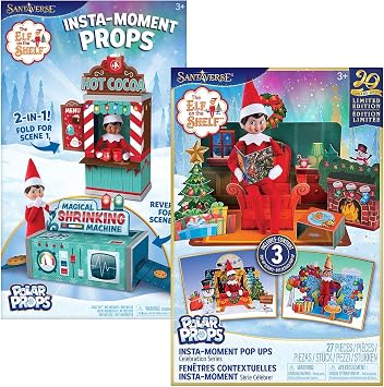 The Elf on The Shelf Polar Props Set of 2 Polar Props 20th Anniversary and Polar Props Pop-Ups Scout Elf Not Included